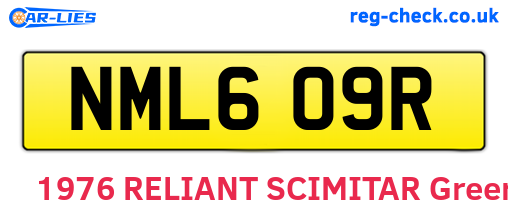 NML609R are the vehicle registration plates.