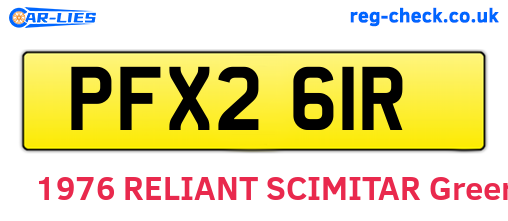 PFX261R are the vehicle registration plates.
