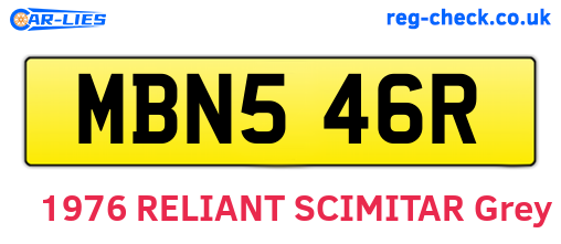 MBN546R are the vehicle registration plates.