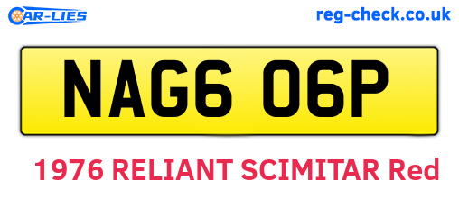 NAG606P are the vehicle registration plates.