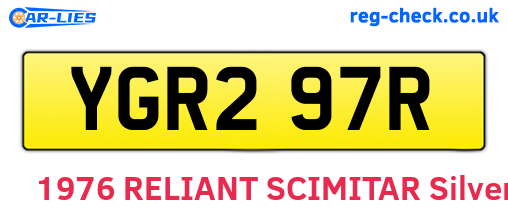 YGR297R are the vehicle registration plates.