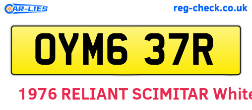 OYM637R are the vehicle registration plates.