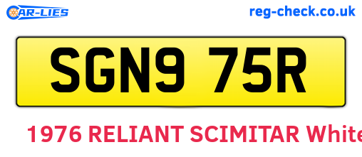 SGN975R are the vehicle registration plates.