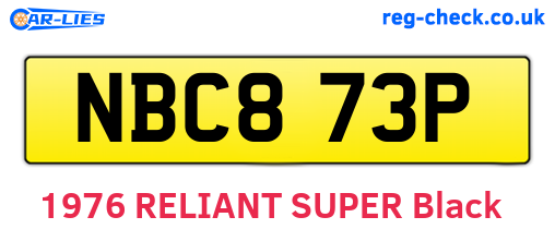 NBC873P are the vehicle registration plates.