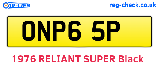 ONP65P are the vehicle registration plates.