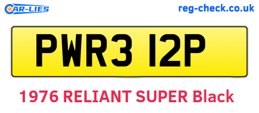 PWR312P are the vehicle registration plates.