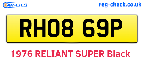 RHO869P are the vehicle registration plates.