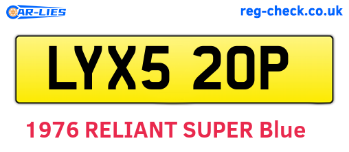 LYX520P are the vehicle registration plates.