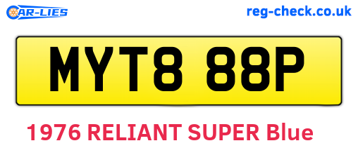 MYT888P are the vehicle registration plates.
