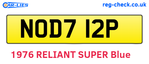 NOD712P are the vehicle registration plates.