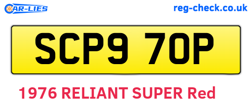 SCP970P are the vehicle registration plates.