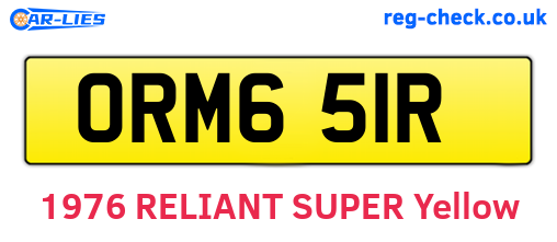 ORM651R are the vehicle registration plates.