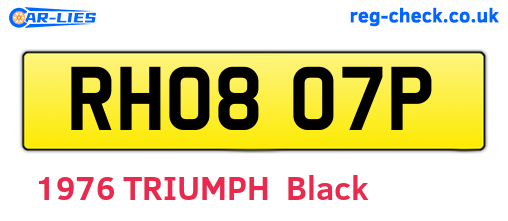 RHO807P are the vehicle registration plates.