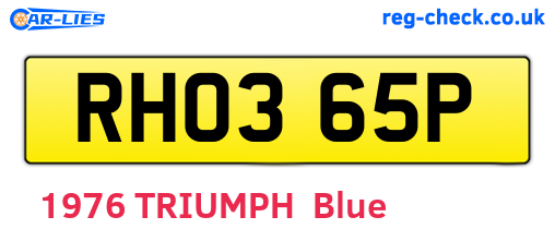 RHO365P are the vehicle registration plates.