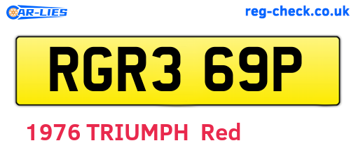 RGR369P are the vehicle registration plates.