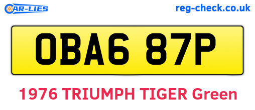 OBA687P are the vehicle registration plates.