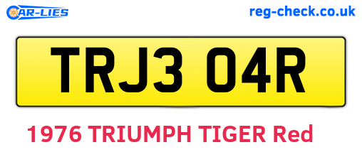 TRJ304R are the vehicle registration plates.