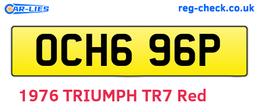 OCH696P are the vehicle registration plates.