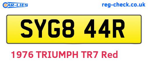 SYG844R are the vehicle registration plates.