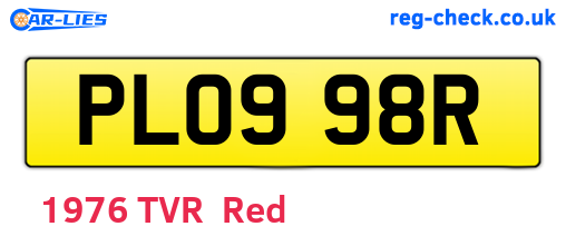 PLO998R are the vehicle registration plates.