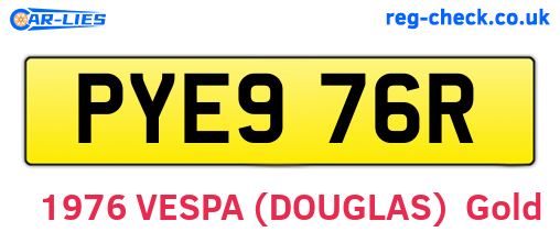 PYE976R are the vehicle registration plates.