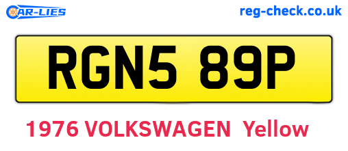 RGN589P are the vehicle registration plates.