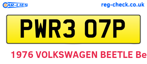 PWR307P are the vehicle registration plates.