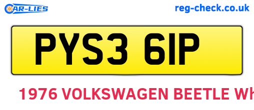 PYS361P are the vehicle registration plates.