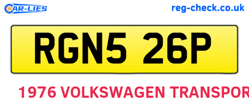 RGN526P are the vehicle registration plates.