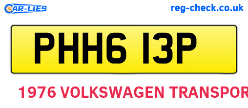 PHH613P are the vehicle registration plates.