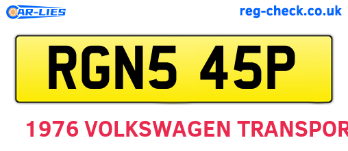 RGN545P are the vehicle registration plates.