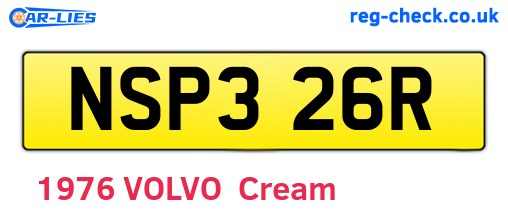NSP326R are the vehicle registration plates.