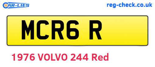 MCR6R are the vehicle registration plates.