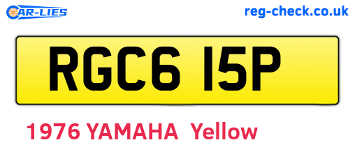 RGC615P are the vehicle registration plates.