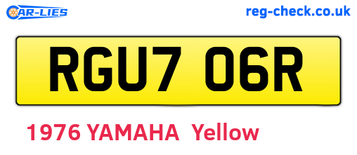 RGU706R are the vehicle registration plates.