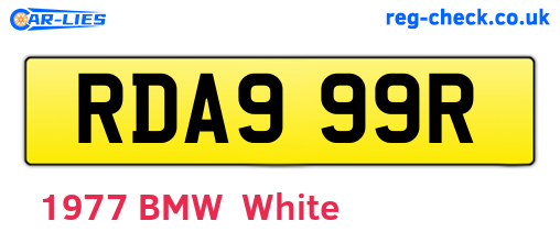 RDA999R are the vehicle registration plates.