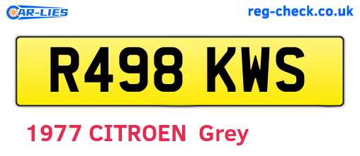 R498KWS are the vehicle registration plates.