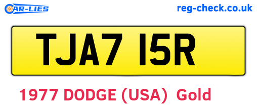 TJA715R are the vehicle registration plates.
