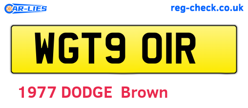 WGT901R are the vehicle registration plates.