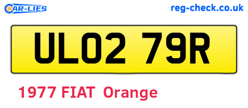 ULO279R are the vehicle registration plates.