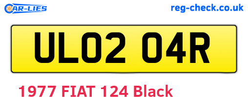 ULO204R are the vehicle registration plates.