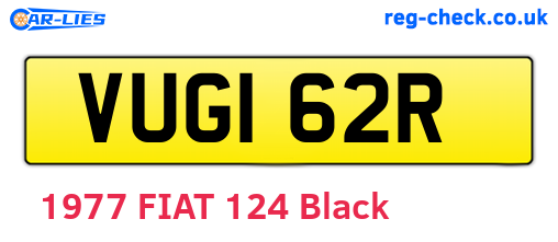 VUG162R are the vehicle registration plates.