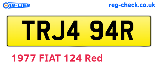 TRJ494R are the vehicle registration plates.