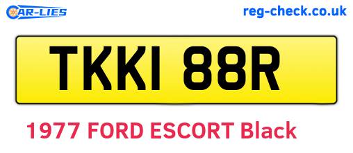 TKK188R are the vehicle registration plates.