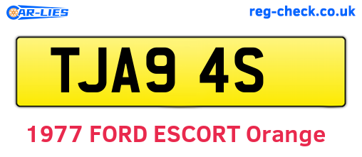 TJA94S are the vehicle registration plates.
