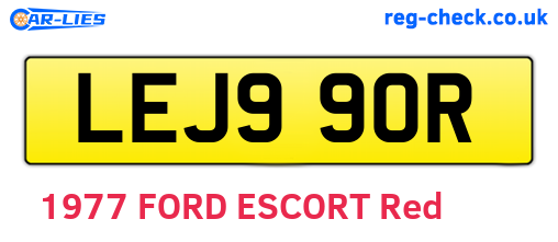 LEJ990R are the vehicle registration plates.