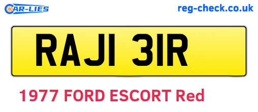 RAJ131R are the vehicle registration plates.