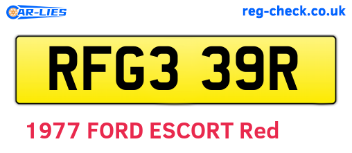 RFG339R are the vehicle registration plates.