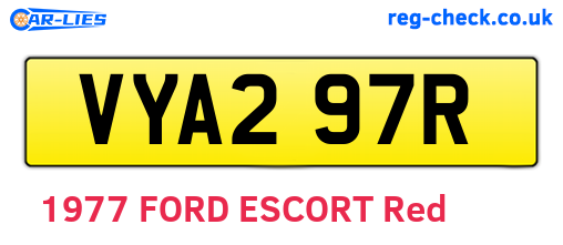 VYA297R are the vehicle registration plates.