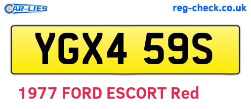 YGX459S are the vehicle registration plates.